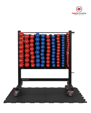 GTZ-3004BR DUMBBELL RACK WITH WEELS FOR 44 PAIRS VINYL NOE DUMBBELLS